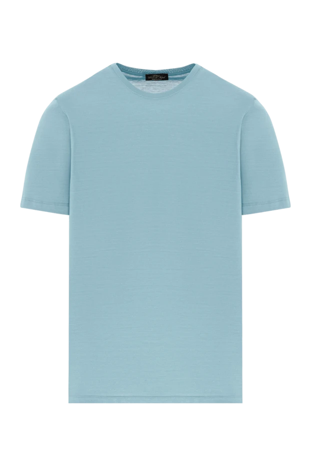 Лаконичная футболка в нежно-голубом оттенке из мягкого хлопка - фото 1
