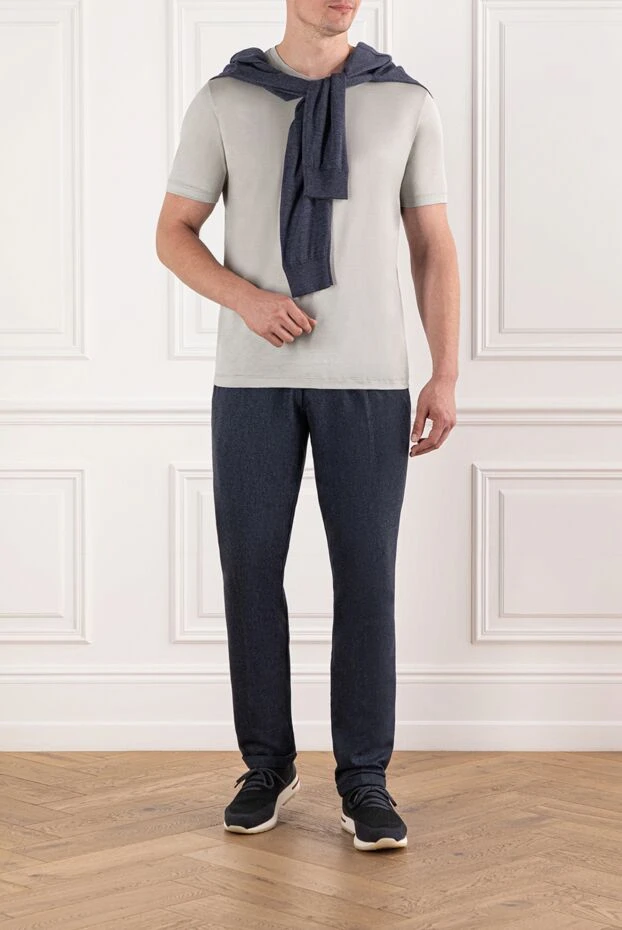 Cesare di Napoli a minimalist light gray basic cut t-shirt 190752 - photo 2