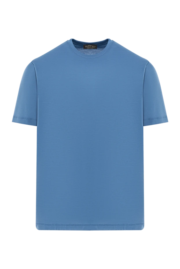 Мужская футболка хлопок однотонная голубая - фото 1