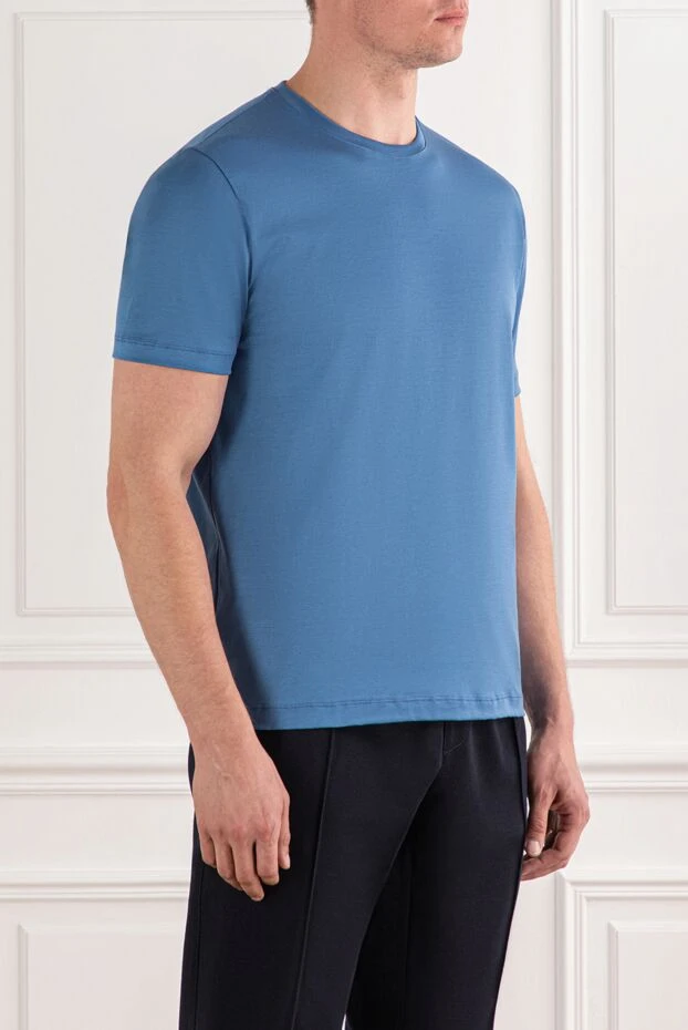 Cesare di Napoli ерлерге арналған мақта матадан жасалған жейде, жай көк 190753 - фото 3