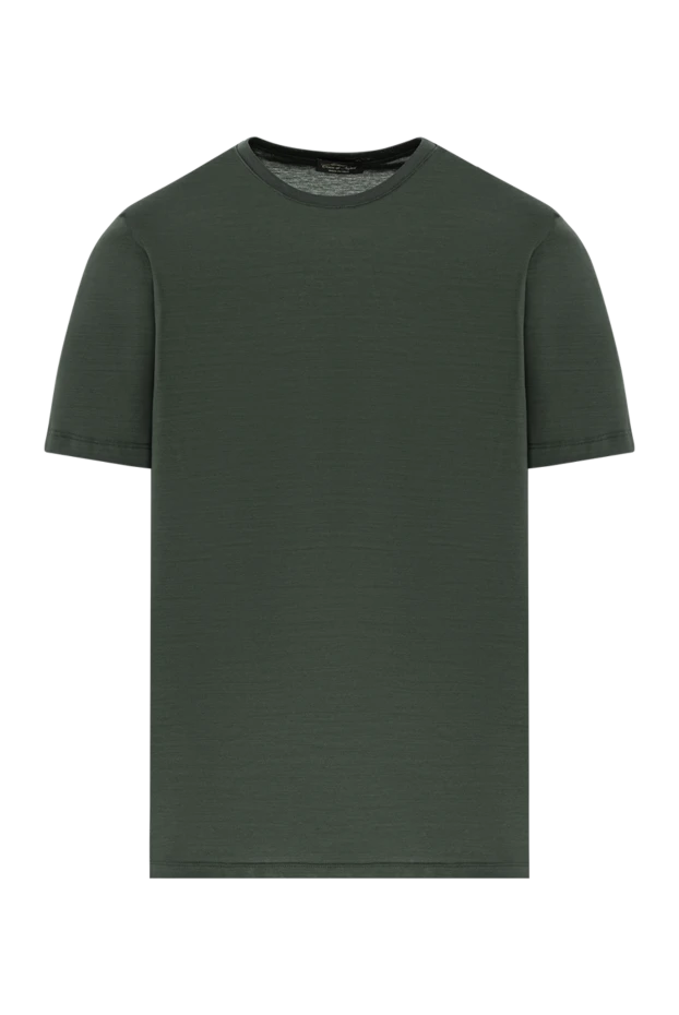 Футболка из хлопкового джерси тёмно-зелёная с круглым вырезом
- фото 1