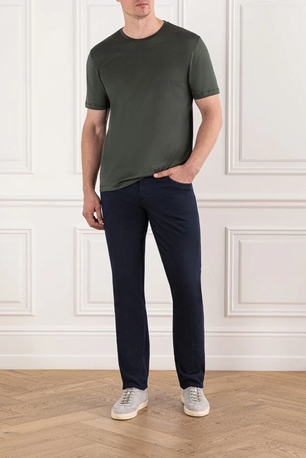 Cesare di Napoli күңгірт жасыл мақтадан жасалған жейде, мойынға арналған футболка
190754 - фото 2