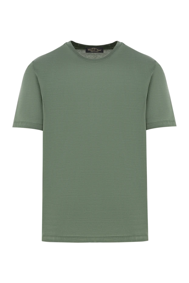 Хаки жасыл түсті ерлерге арналған мақтадан жасалған футболка - фото 1