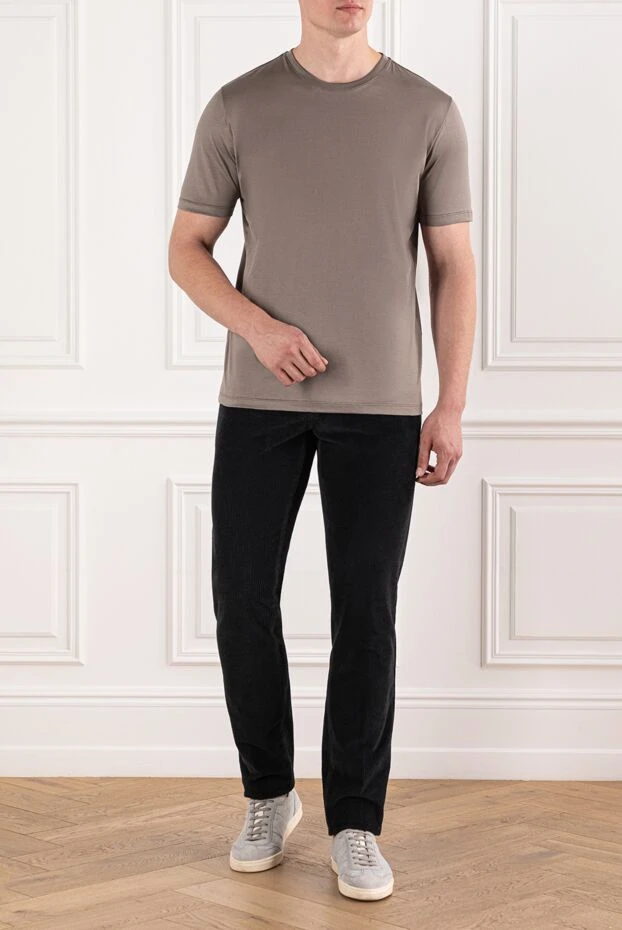 Cesare di Napoli футболка мужская однотонная с лёгким сатиновым отливом 190758 - фото 2