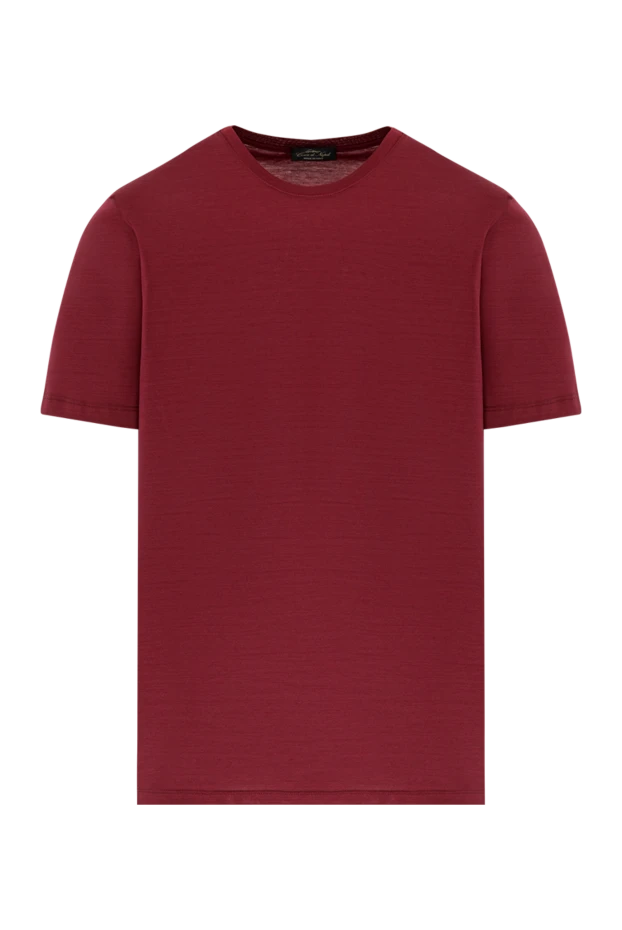 Men's cotton T-shirt, rich red, plain color - photo 1