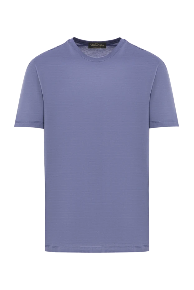 Футболка мужская хлопковая лавандово голубого цвета - фото 1