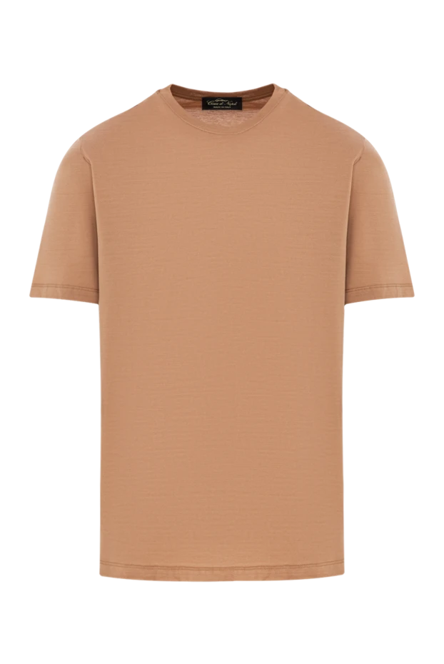 Cesare di Napoli men's cotton t-shirt, plain, light brown 190766 - photo 1