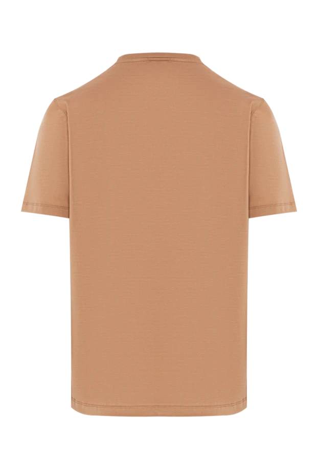 Cesare di Napoli men's cotton t-shirt, plain, light brown 190766 - photo 2