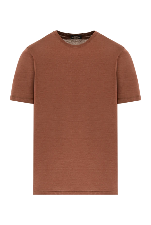 Жылтыр әсері бар қоңыр мақта футболка - фото 1