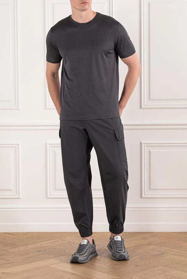 Cesare di Napoli футболка хлопковая серая меланжевая с лёгким блеском для мужчин
190771 - фото 2