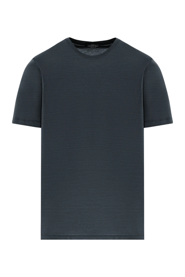 Men's plain cotton T-shirt in anthracite with a satin effect - photo 1