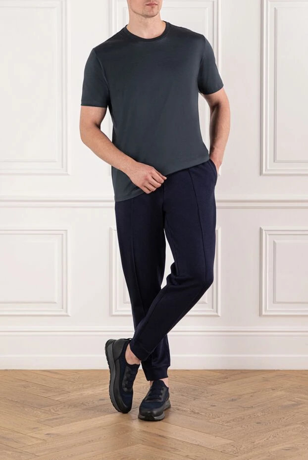 Cesare di Napoli сатин әсері бар антрациттен жасалған ерлерге арналған кәдімгі мақта-мата жейде 190773 - фото 2