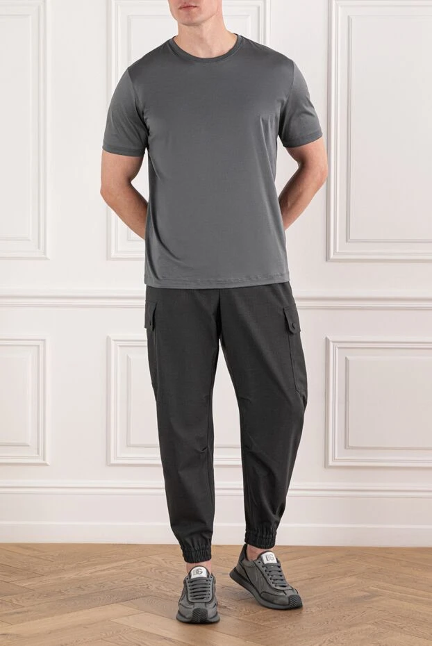 Cesare di Napoli футболка хлопковая однотонная глубокого серого оттенка с лёгким блеском
190774 - фото 2