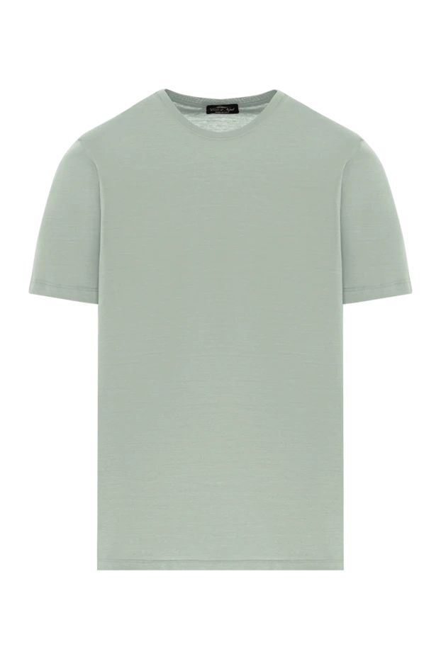 Футболка мужская однотонная зелёная из мягкого шлифованного хлопка - фото 1