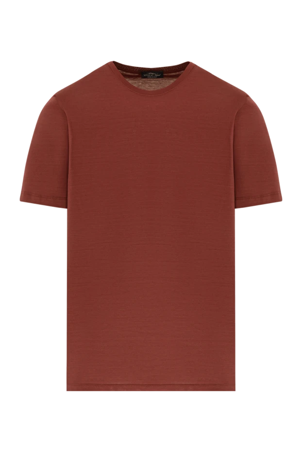 Men's terracotta cotton T-shirt with a soft fit - photo 1