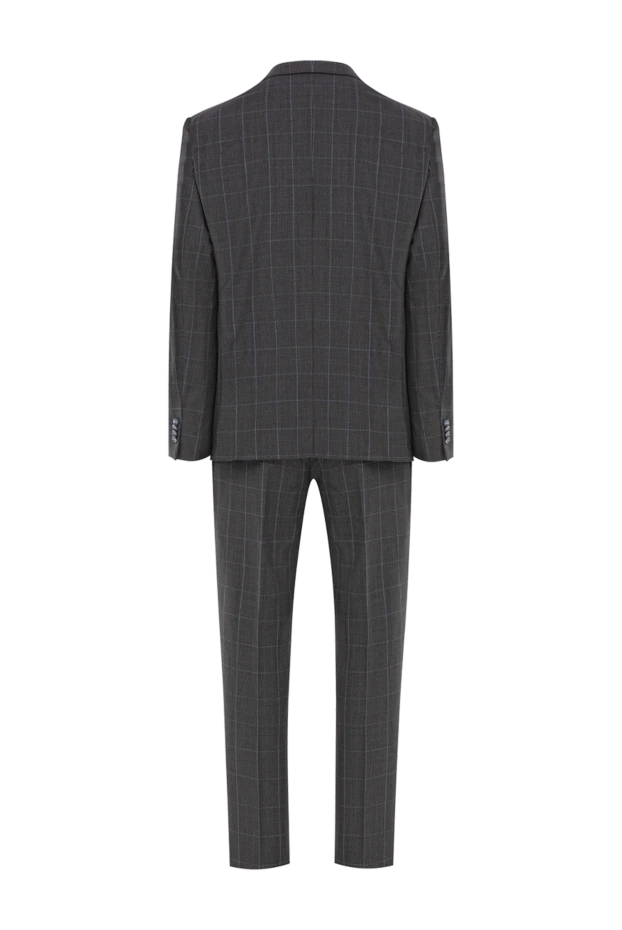 Костюм мужской шерстяной графитовый в клетчатый узор - фото 2
