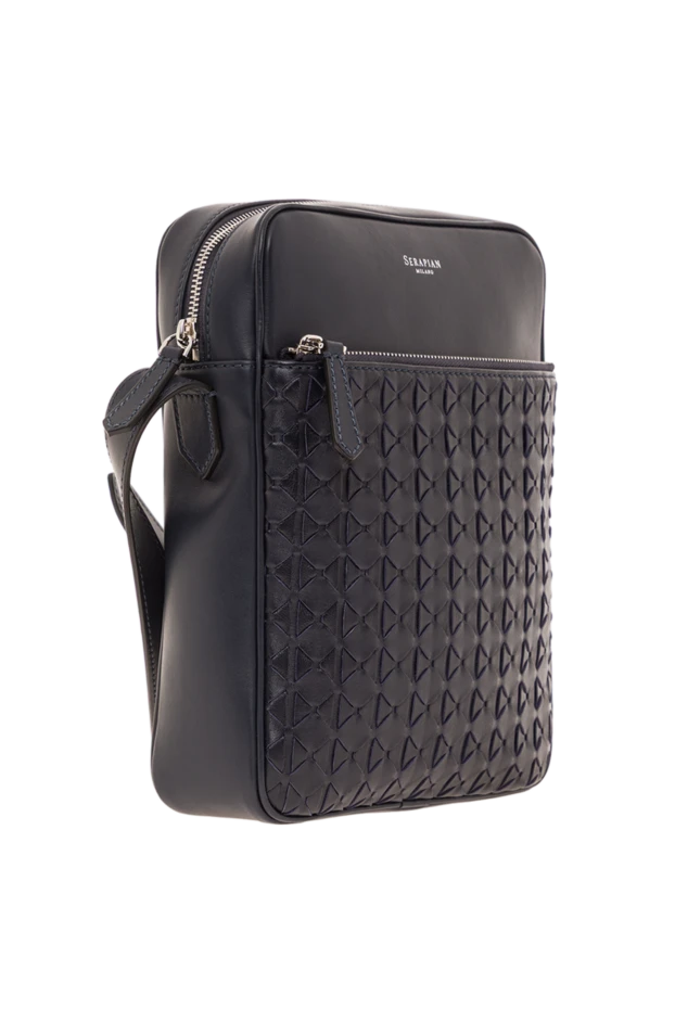 Serapian темно-синяя сумка-мессенджер east west из кожи mosaico 190817 - фото 3