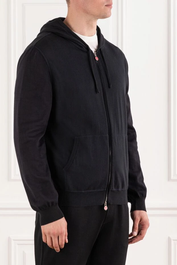 Kiton ерлерге арналған қара мақтадан жасалған найзағай капюшон 190822 - фото 3