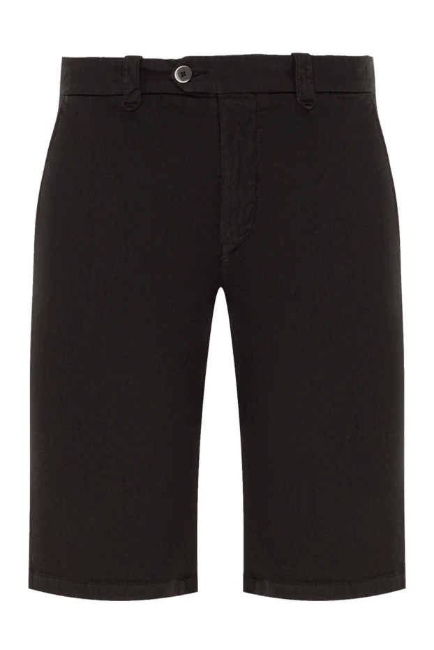 Men's black straight-cut shorts with a belt - photo 1