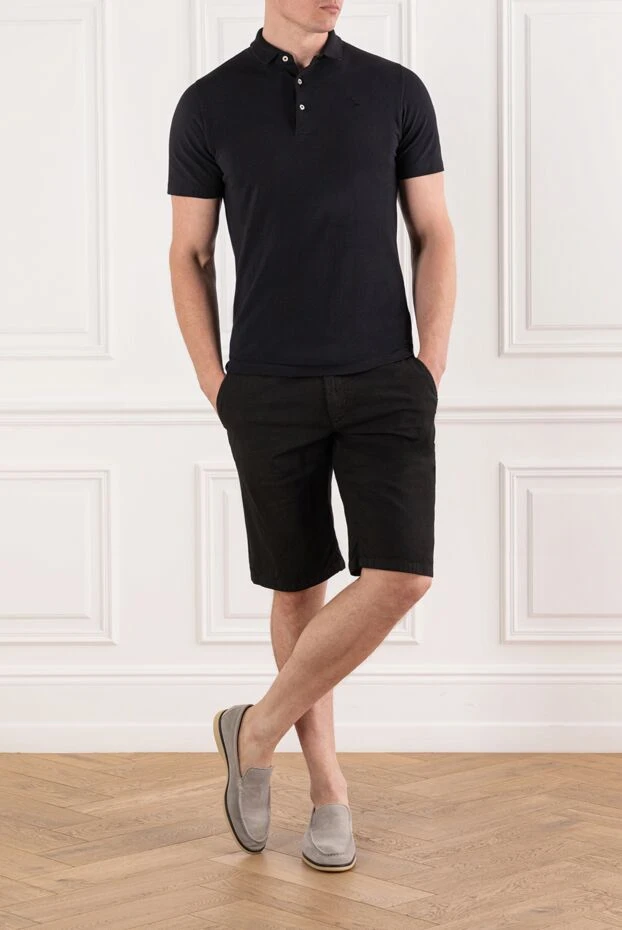 Corneliani мужские шорты чёрные прямого кроя с поясом 190826 - фото 2