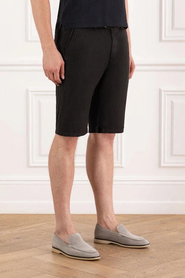 Corneliani мужские шорты чёрные прямого кроя с поясом 190826 - фото 3