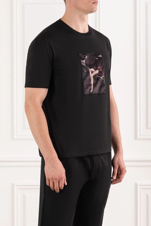 Limitato көркем фото басып шығарылған қара мақта-мата футболка 190832 - фото 3