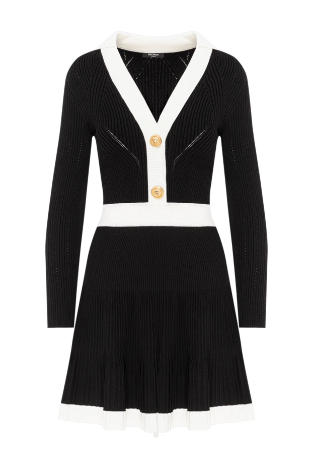 A jersey dress with white contrasting inserts and gold buttons - photo 1