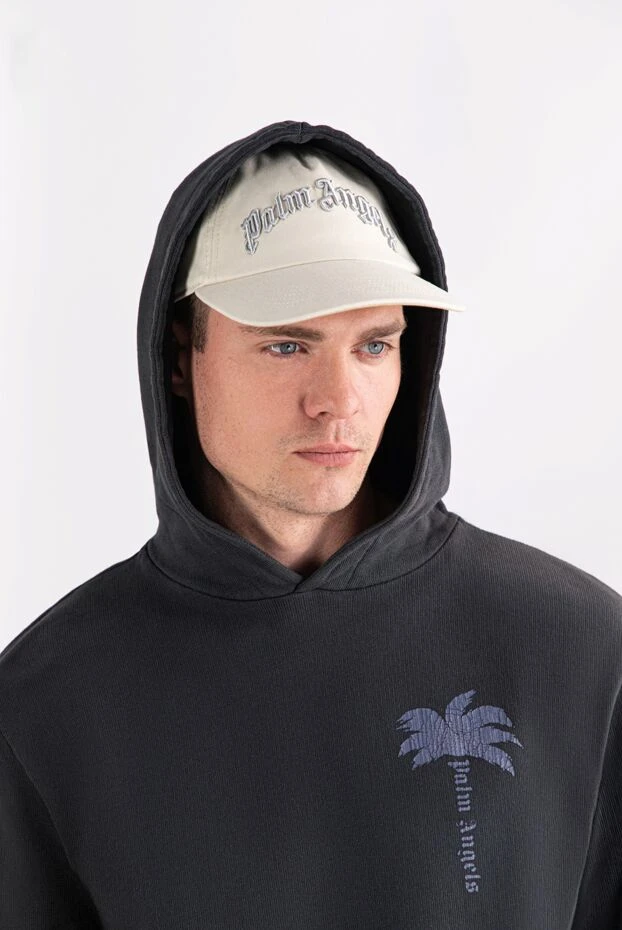 Palm Angels бейсболка хлопковая молочная с объёмной вышивкой 190849 - фото 2