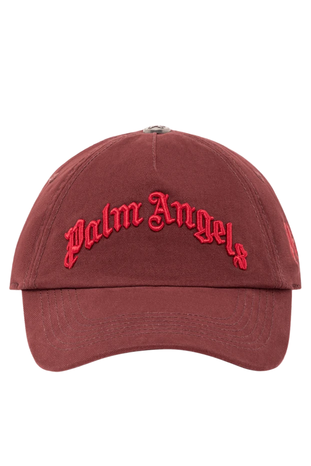 Maroon cotton baseball cap with relief embroidery - photo 1