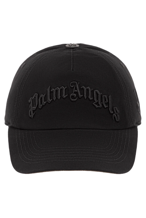 Бейсболка хлопковая чёрная с объёмной вышивкой - фото 1