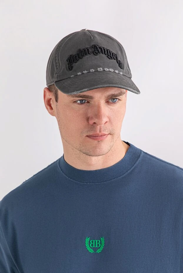 Сұр түсті мақтадан жасалған бейсбол қалпақшасы, 3D кестелері бар - фото 2