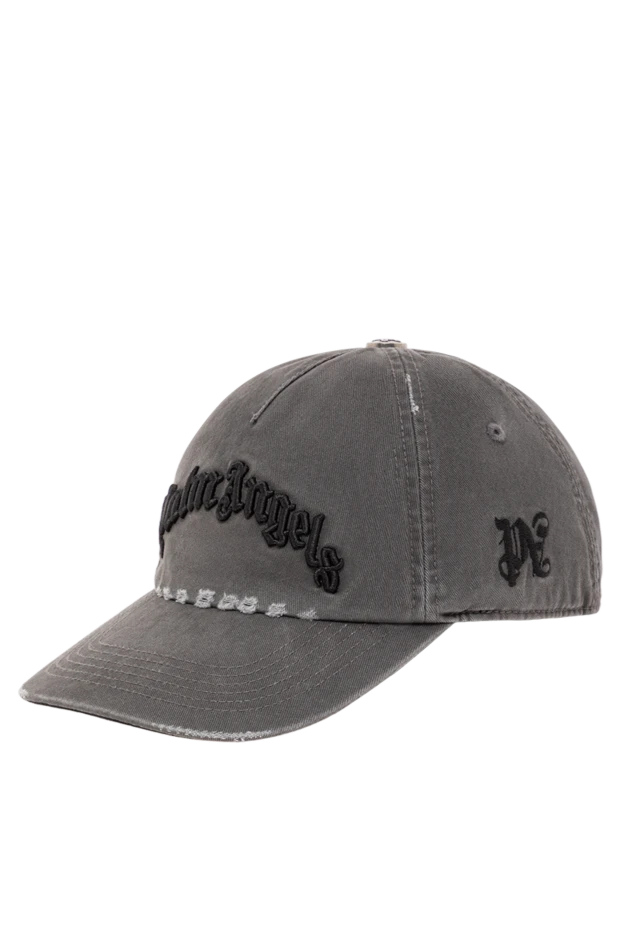 Palm Angels серая бейсболка из хлопка с эффектом потертости и объёмной вышивкой 190852 - фото 3