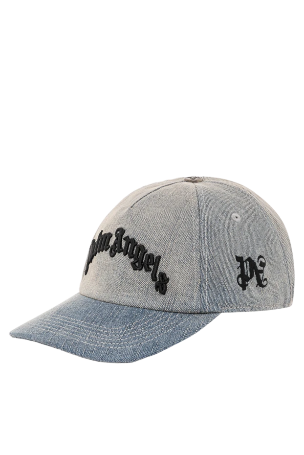 Palm Angels джинсовая бейсболка светло-синего цвета с объёмной чёрной вышивкой 190853 - фото 3