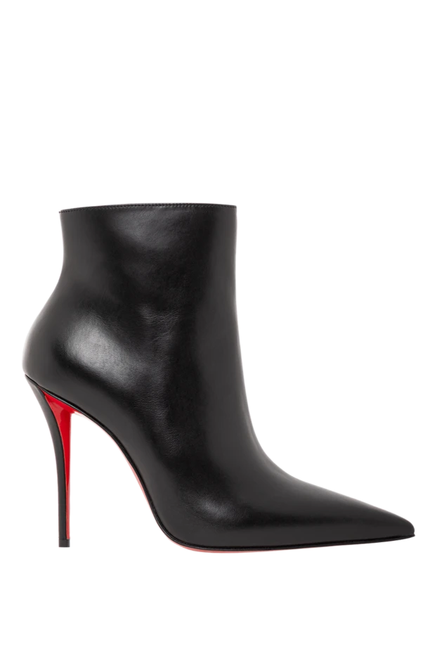 Женские черные ботильоны Miss Z Booty на шпильке 100 из телячьей кожи чёрного цвета - фото 1