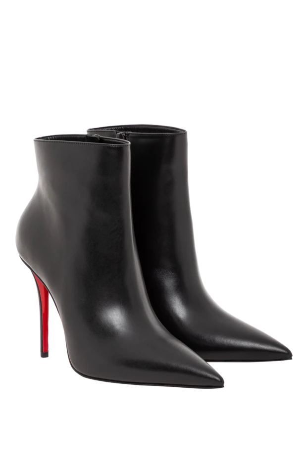 Christian Louboutin женские черные ботильоны miss z booty на шпильке 100 из телячьей кожи чёрного цвета 190858 - фото 3
