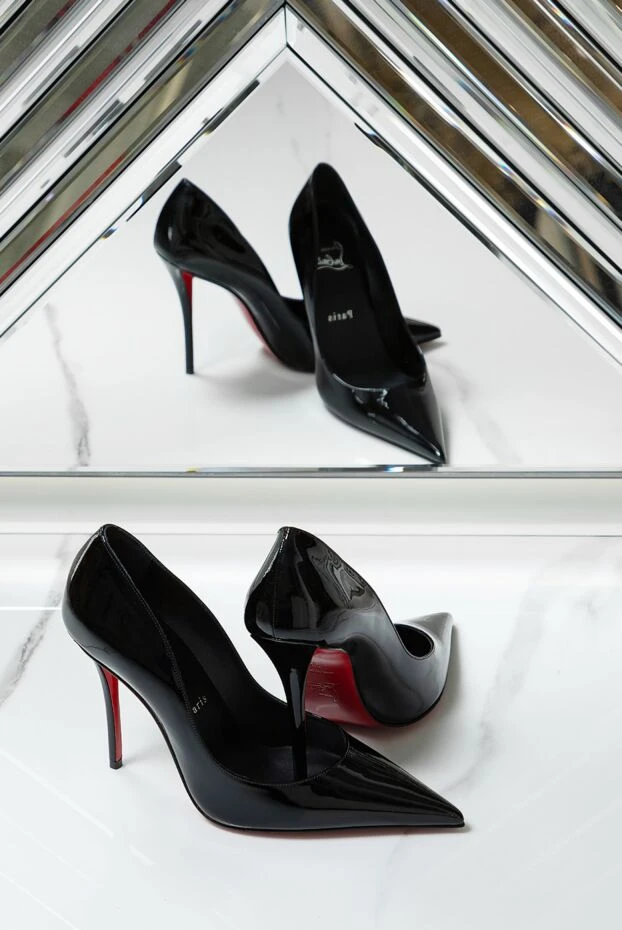 Christian Louboutin туфли miss z на шпильке из чёрной лакированной телячьей кожи 190859 - фото 3