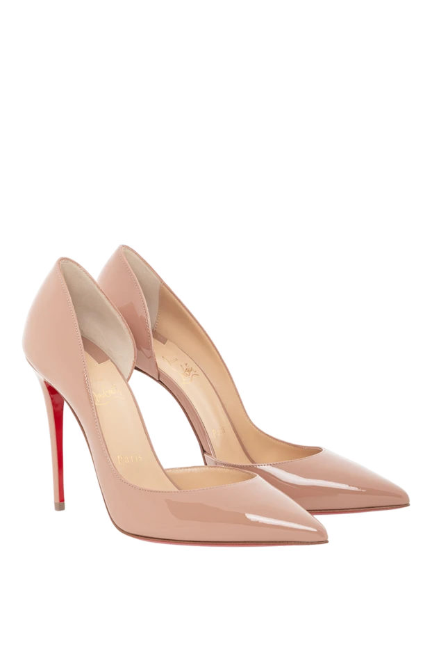 Christian Louboutin женские туфли iriza из лакированной телячьей кожи нежно-бежевого цвета 190861 - фото 3