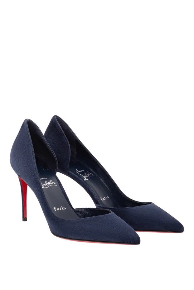 Christian Louboutin туфли-лодочки iriza из темно-синего бархата zaffiro 190863 - фото 3
