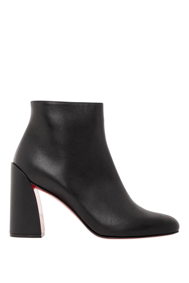 Женские ботильоны Adoxa 85 из чёрной телячьей кожи с акцентом красного цвета - фото 1