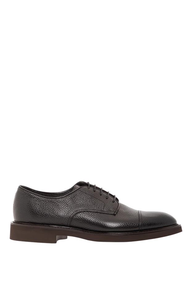 Классикалық қара шынайы былғарыдан жасалған дерби аяқ киім - фото 1