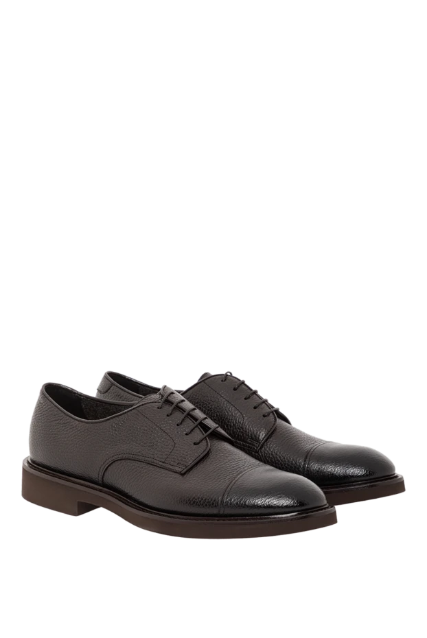 Doucal`s классические туфли дерби из натуральной кожи черные 190871 - фото 3