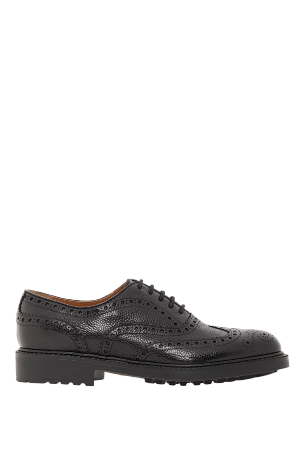 Туфли на шнуровке из кожи в черном цвете - фото 1