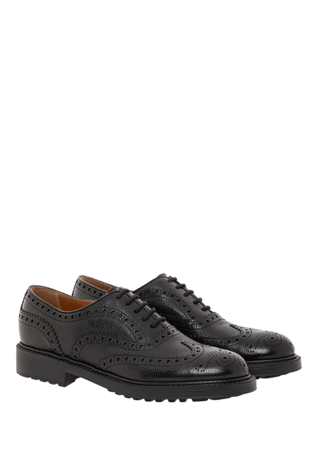 Doucal`s туфли на шнуровке из кожи в черном цвете 190873 - фото 3
