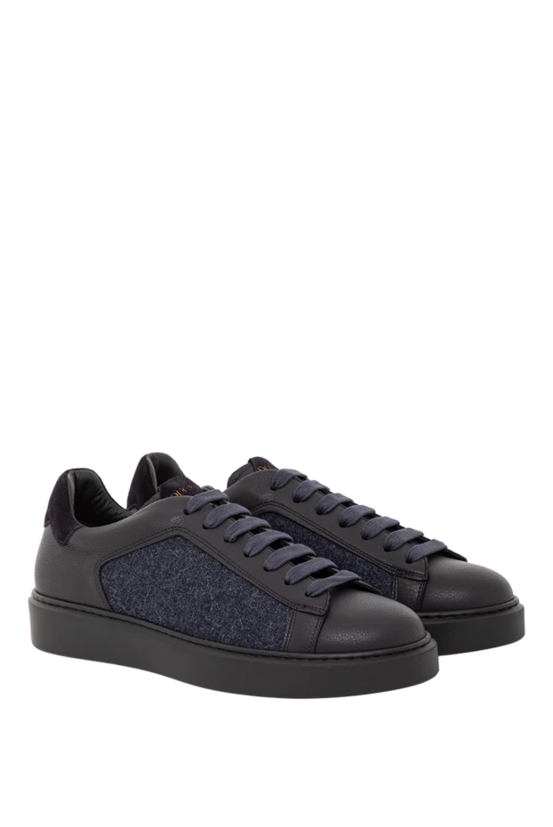 Doucal`s мужские сникеры кожаные с шерстяной боковой панелью 190877 - фото 3