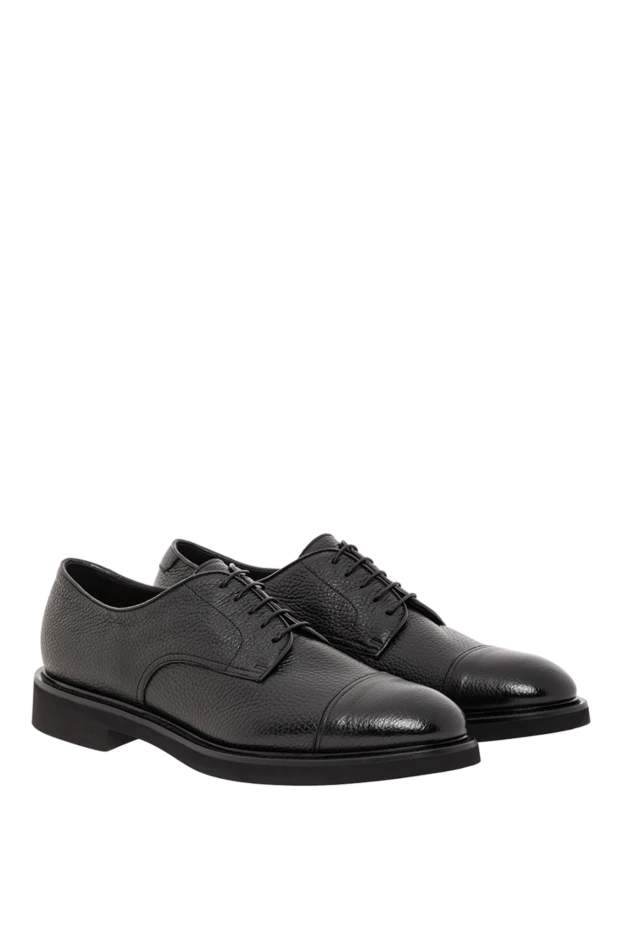 Doucal`s туфли на шнуровке из текстурированной кожи черного цвета
 190887 - фото 3