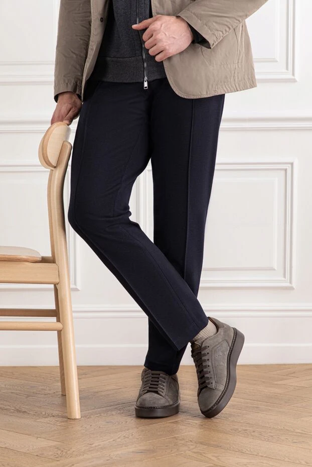 Doucal`s іші былғарыдан жасалған сұр күдері кроссовкалар 190889 - фото 2