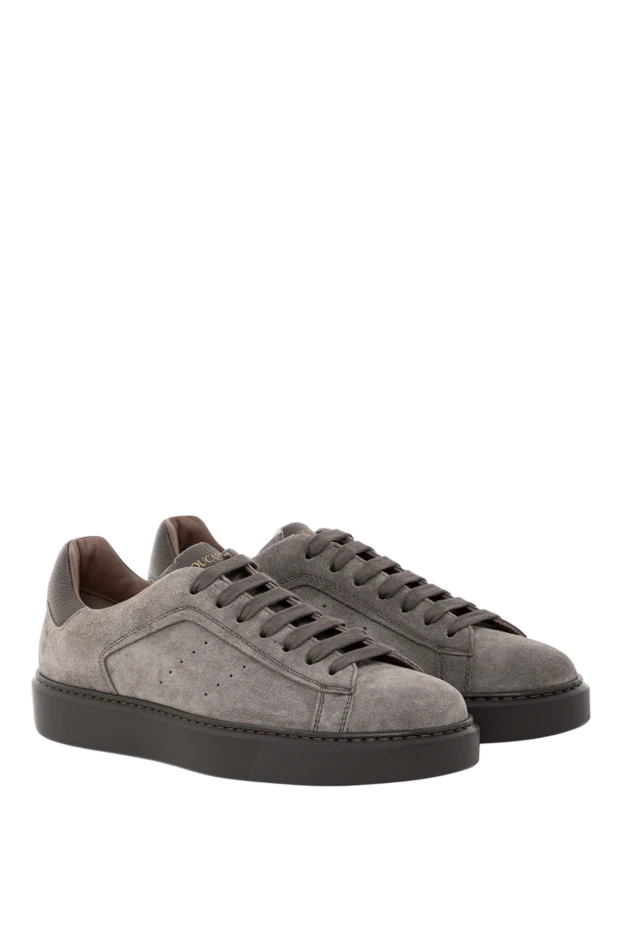 Doucal`s сникеры замшевые серые с кожаной отделкой внутри 190889 - фото 3