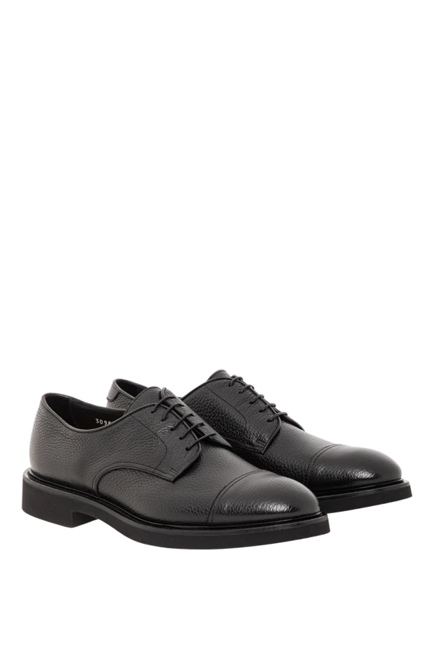 Doucal`s классические дерби из зернистой кожи с глянцевым носком 190894 - фото 3