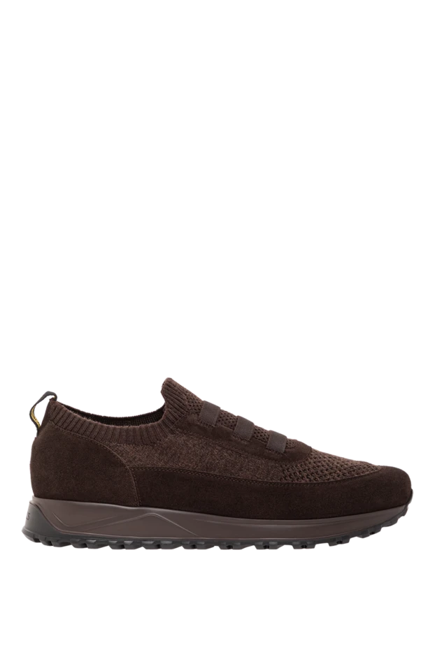 Қоңыр тоқыма және күдері серпімді жолақтары бар кроссовкалар - фото 1