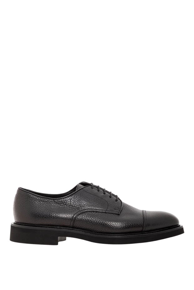 Black, grained leather, closed-laced derby shoes
- photo 1